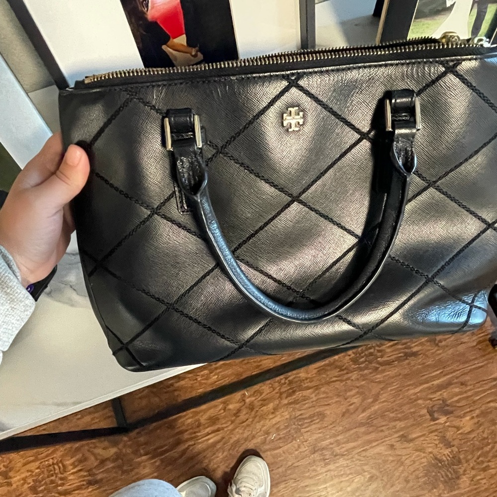 Gorgeous Tory Burch Black Structured Handbag